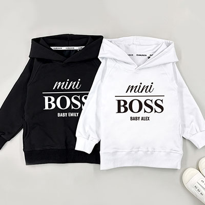 Bespoke Mini Boss Collection - Family / Kids / Baby - Hooded Pullover Hoodies / Crew-neck Sweater