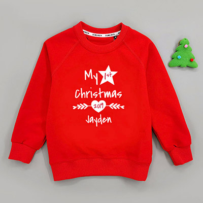 Bespoke My 1st Christmas - Kids / Toddler - Hooded Pullover Hoodies / Crew-neck Sweater