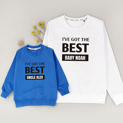 Bespoke Best DAD & MUM - Family /Kids Hooded Pullover Hoodies / Crew-neck Sweater / Bodysuits